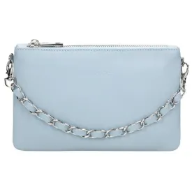 Wojas Blue  Leather 3-pockets Crossbody Bag with Decorative Strap | 8011656