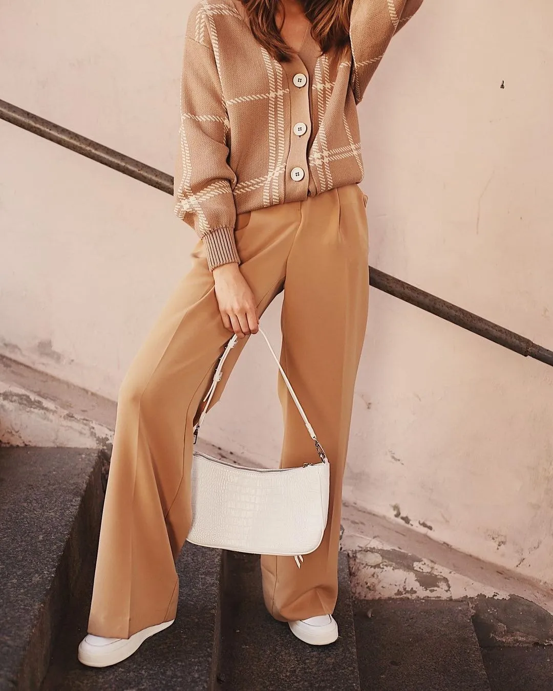 Women Leather Crossbody Bag Jane Beige