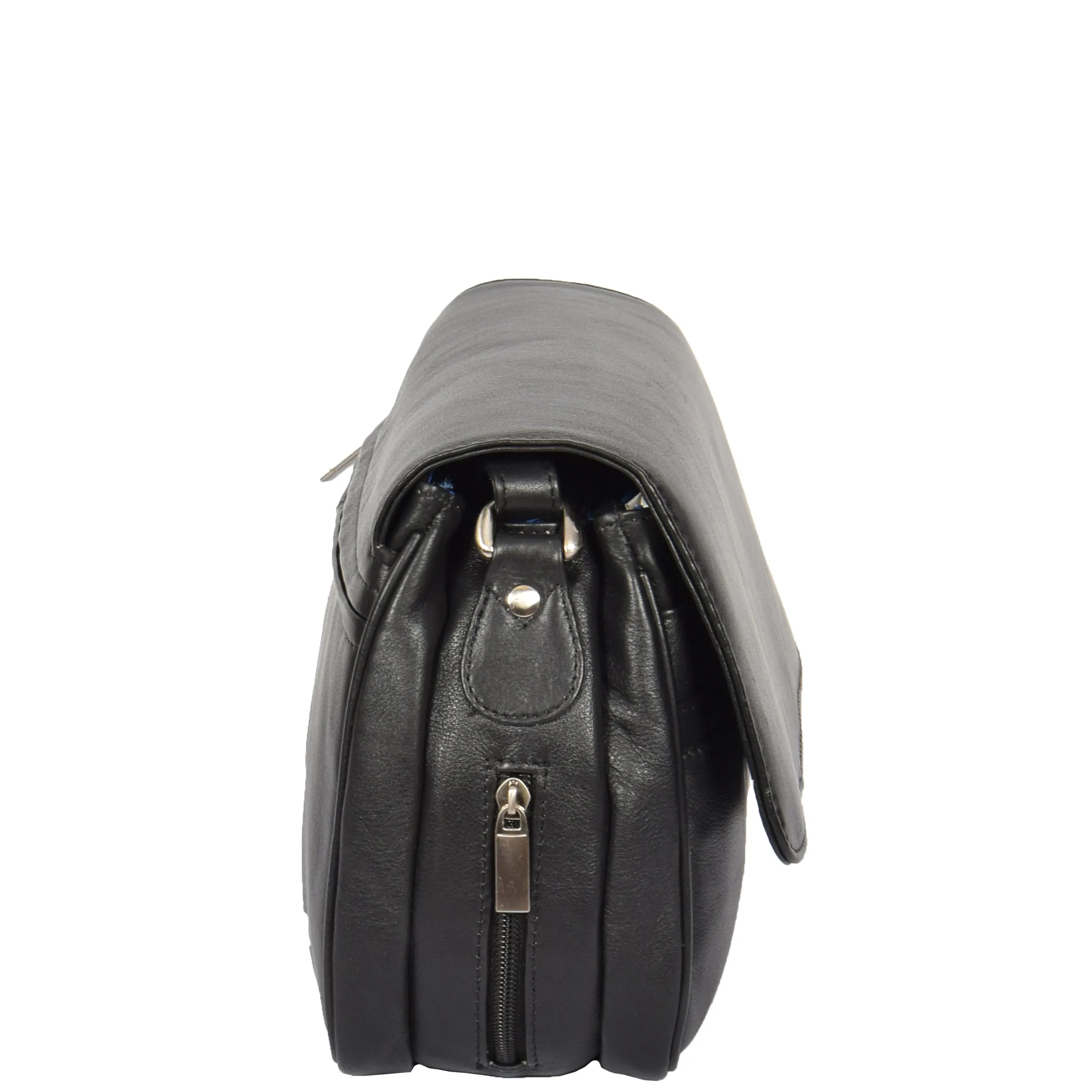 Womens Black Leather Shoulder Messenger Handbag Ada