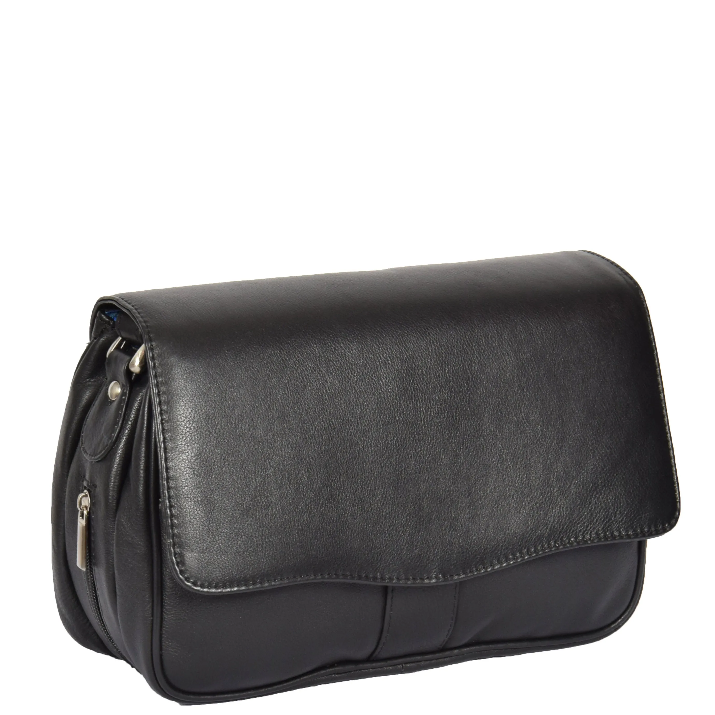 Womens Black Leather Shoulder Messenger Handbag Ada