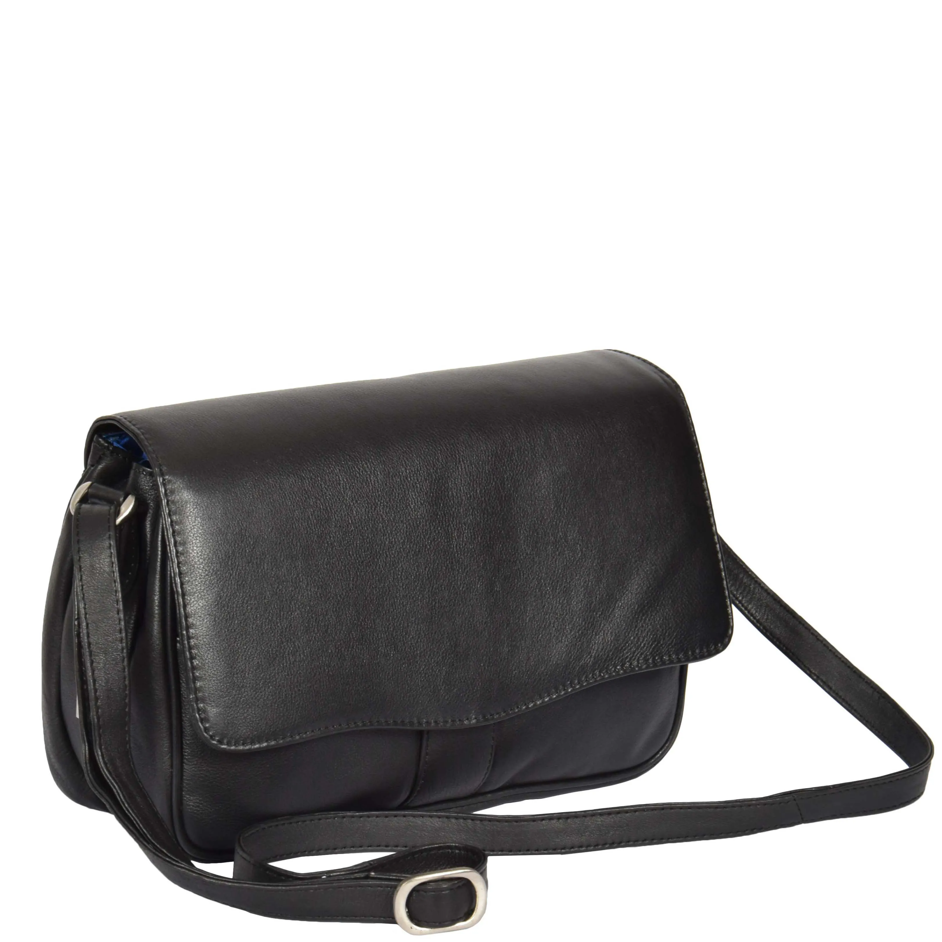 Womens Black Leather Shoulder Messenger Handbag Ada